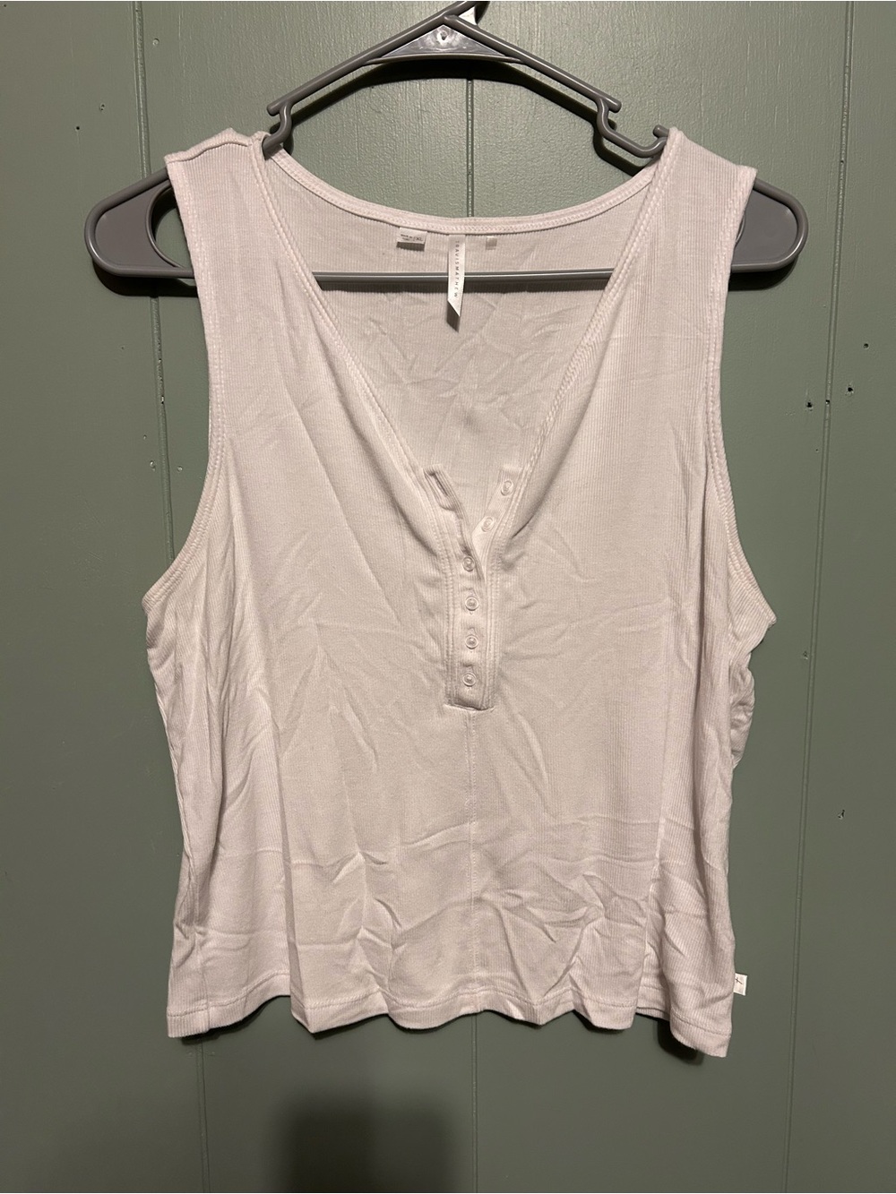 Travis Mathew White Ribbed Henley Tank